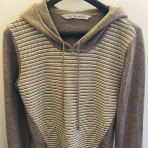 Athleta Noe Merino Wool Striped Hooded sweatshirt